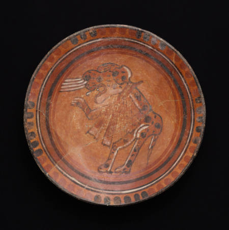 Shallow bowl with jaguar