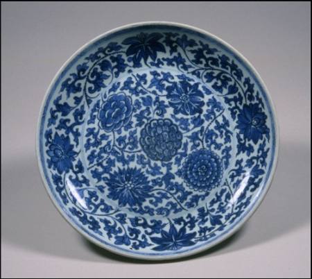 Plate with floral designs