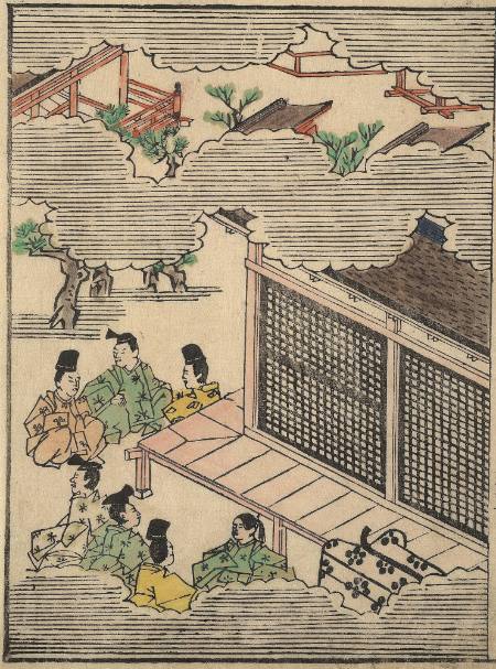 "The Meeting of the Conspirators against the Taira clan in Shishi-no-tani" from Heike Monogatari