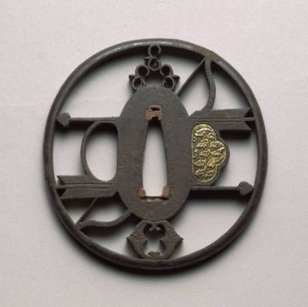 Openwork Tsuba with design of a bow and two arrows