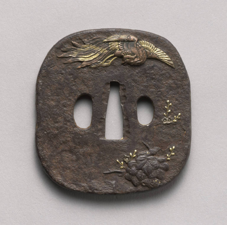 Tsuba with design of phoenix