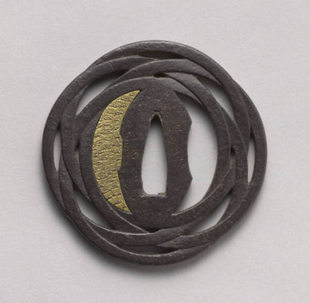 Openwork tsuba with design of interlocking rings.