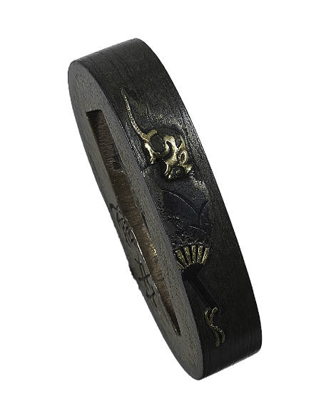 Fuchi-kashira with theme of rats in the tokonoma