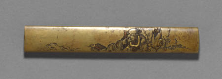 Kozuka depicting a sage seated by a stump