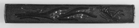 Kozuka with design of cricket and stalk of rice