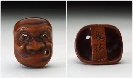Netsuke of Hyottoko (Kyogen mask)