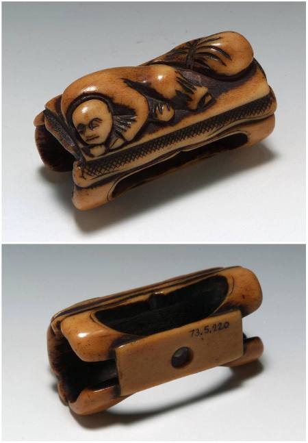 Man asleep on Chinese style bench