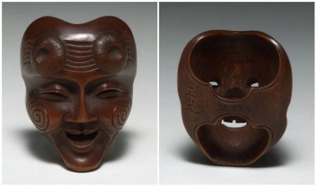 Netsuke in the form of a Noh mask of Okina