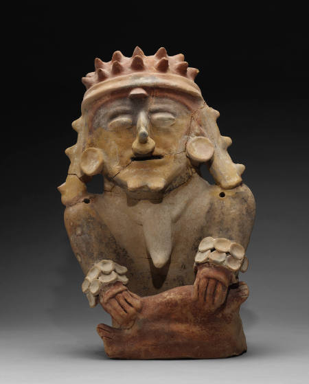 Seated Gigante Figure With Spiked Headdress