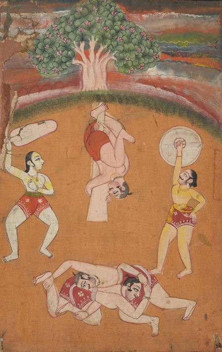 Ragini Desakh (Acrobats & Wrestlers) Page from a Ragamala