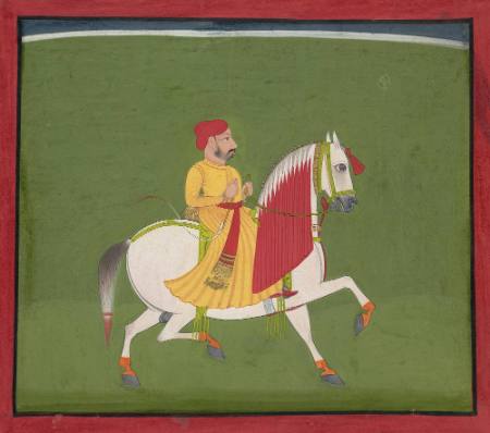 Rawat Lal Singh Rides the Horse Suraj - Page from a series of horse portraits