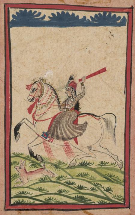 Hunter Chasing a Hare