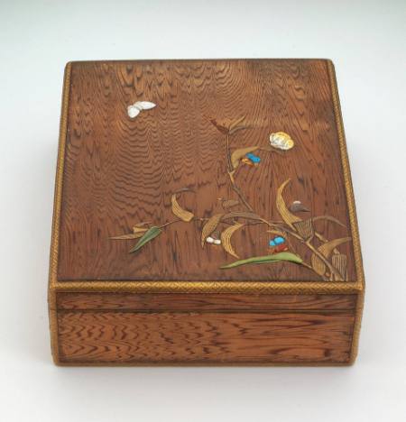 Covered box with butterflies and flowers