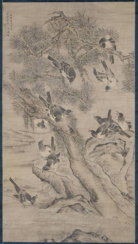 Birds in a Pine Tree