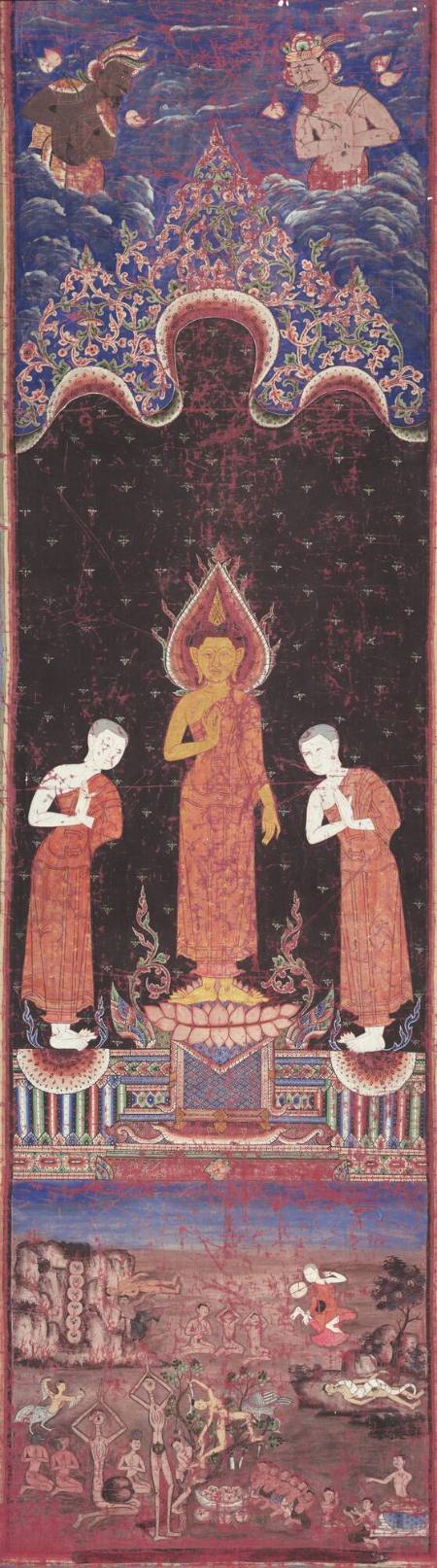 Buddha with His Attendants Sariputta and Mogellana