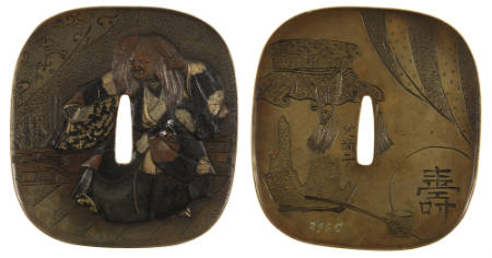 Tsuba with dancer design