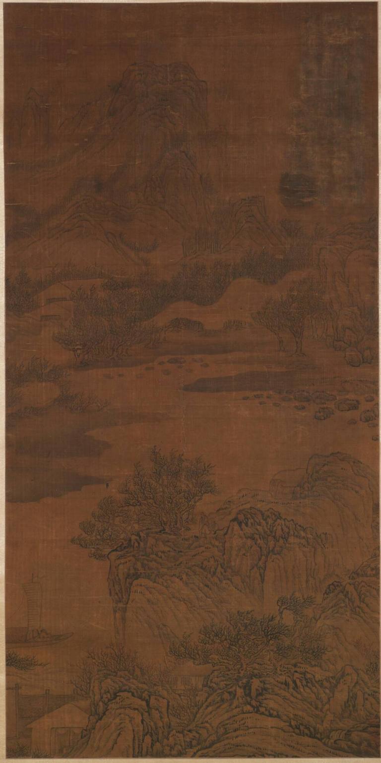 Mountain landscape with figures and pavilions
