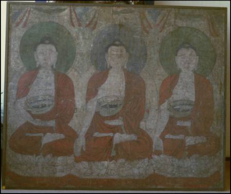 Three Seated Buddhist Figures