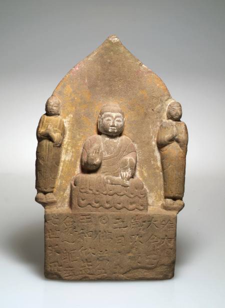 Sakyamuni Buddha flanked by Ananda and Kasyapa