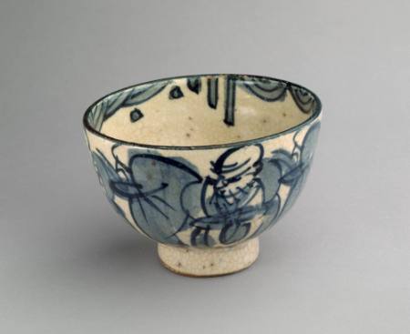 Teabowl with monk and bird design