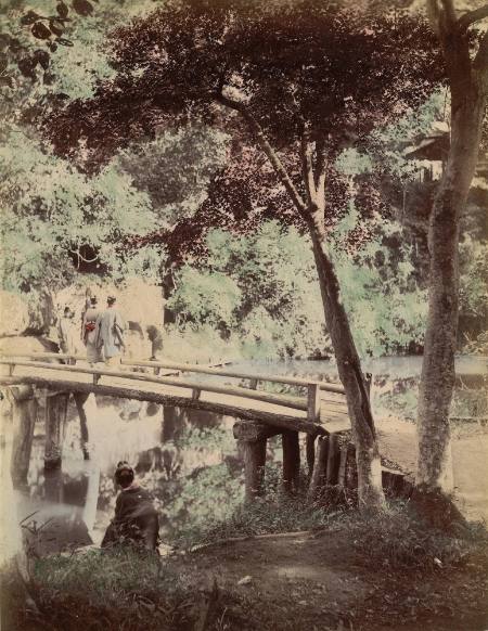 [Summer scene at a wooden bridge]