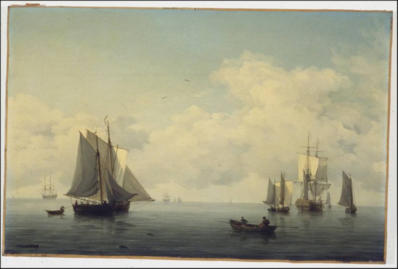 Fishing Boats, a Brig, and a Rowing Boat