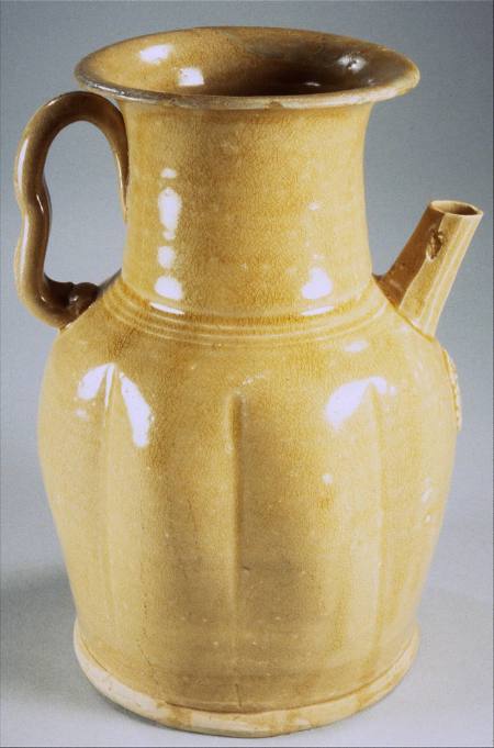 Ewer with design of boy on a lotus leaf, Changsha ware