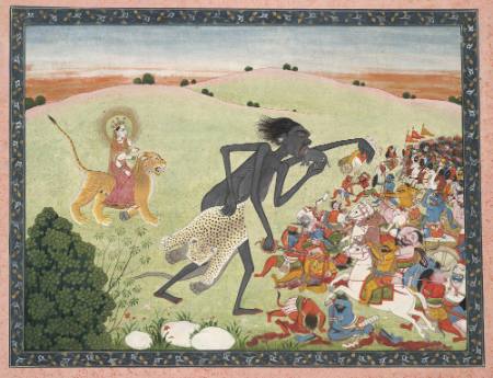 The Devi Attacks a Demon Army, from a Markandeya Purana series