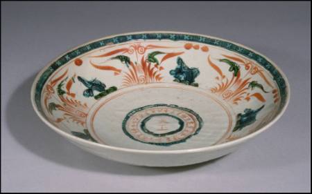 Large Bowl with Design of Five Leaping Carp