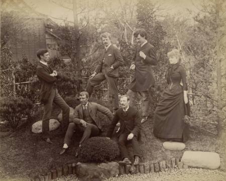 [Europeans in a Japanese garden]