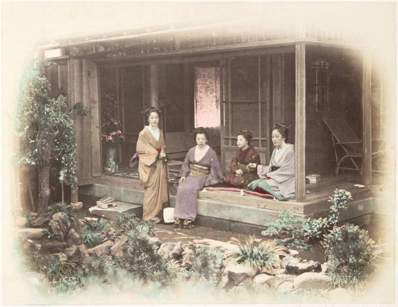 Group of aristocratic young ladies