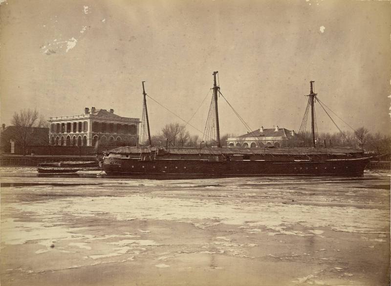 H.M.S. Curlew, River Peiho - covered in for the winter