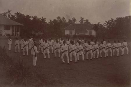 Johore sikhs at bayonet exercise