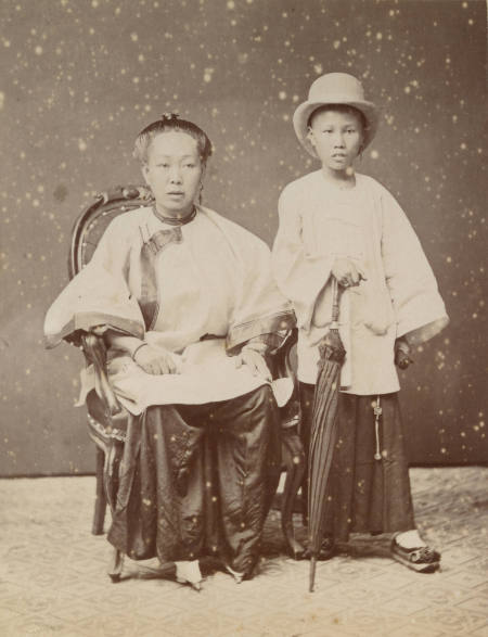 Chinese woman and son