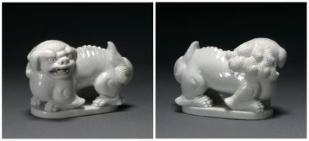 White glazed Chinese lion-dog, Hirato ware