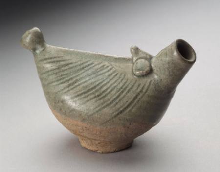 Small jar in shape of headless bird