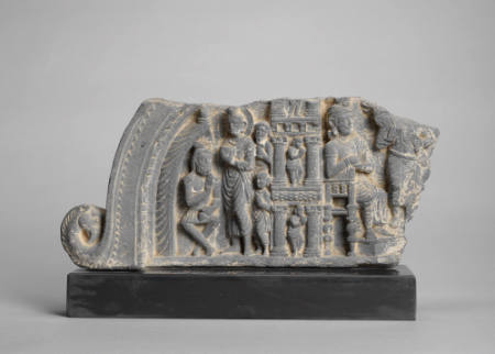 Fragment of a stupa casing with scenes from the life of the Buddha