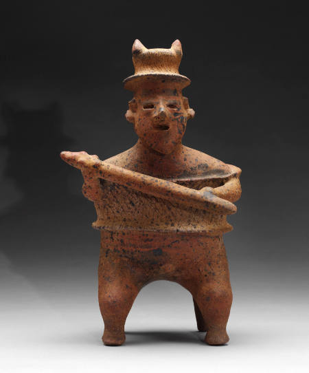 Seated Warrior Figure with Baton