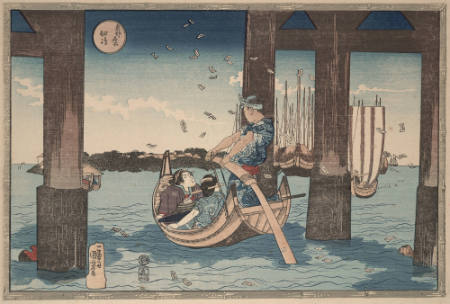 Tsukuda island seen from under Eitai bridge, from the series Famous Views of the Eastern Capital