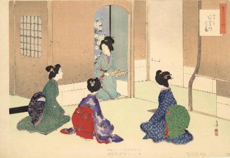Picture of the Host Greeting the Guests (Teishu aisatsu no zu) from the series A Tea Ceremony Periwinkle (Chanoyu nichi nichi so)