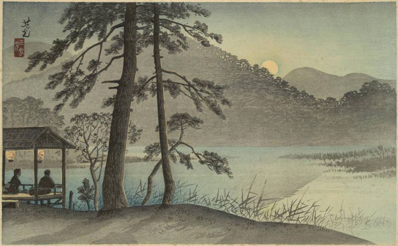 Hirosawa Pond at Night, from the series Famous Places of Kyoto (Kyoraku Meisho)