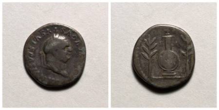 Vespasian (Titus Flavius Sabinus Vespasianus) silver denarius (coin)