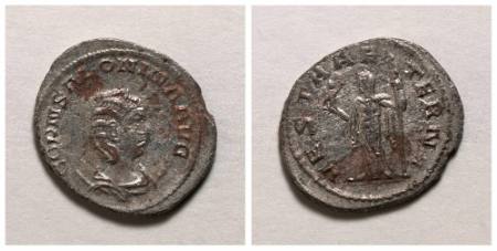 Salonina (Cornilia Salonia, wife of Gallienus) silver antoninianus (coin)