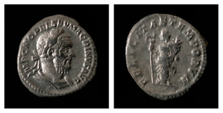 Macrinus (Marcus Opelius Severus Macrinus) silver denarius (coin)
