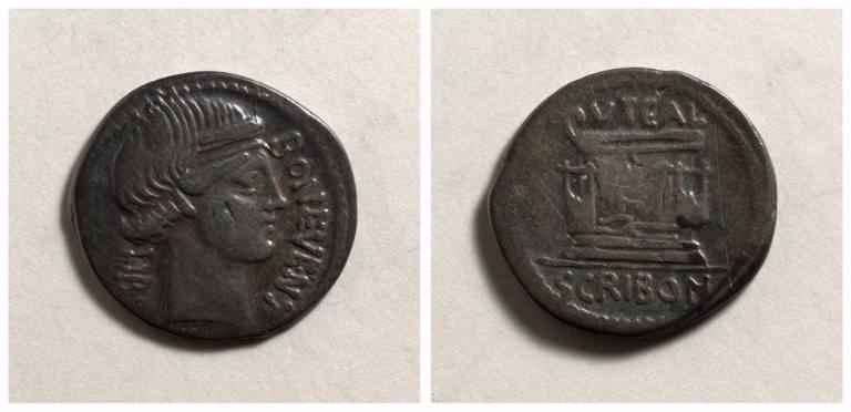 Roman Republic, moneyer (L. Scribonius) LIBO, denarius (coin)
