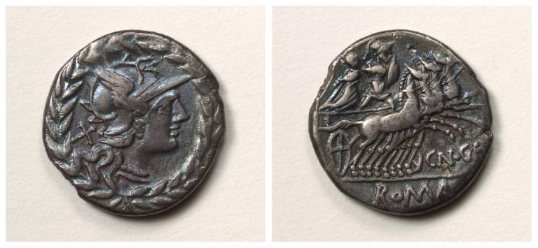 Roman Republic, moneyer CN Gel(lius), denarius (coin)