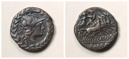 Roman Republic, moneyer CN Gel(lius), denarius (coin)