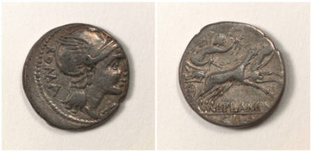 Roman Republic, moneyer L FLAMINI (us) CILO, denarius (coin)