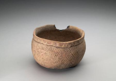 Globular bowl with impressed designs