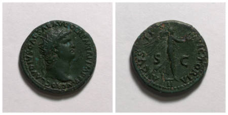 Nero (Nero Claudius Caesar Drusus Germanicus) copper dupondius (coin)